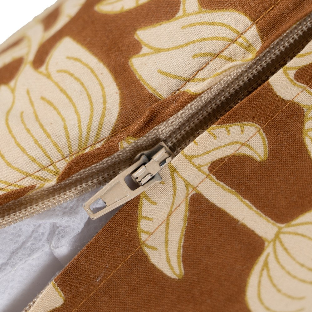 BEIGE-BROWN CUSHION 100% COTTON 60 X 40 CM
