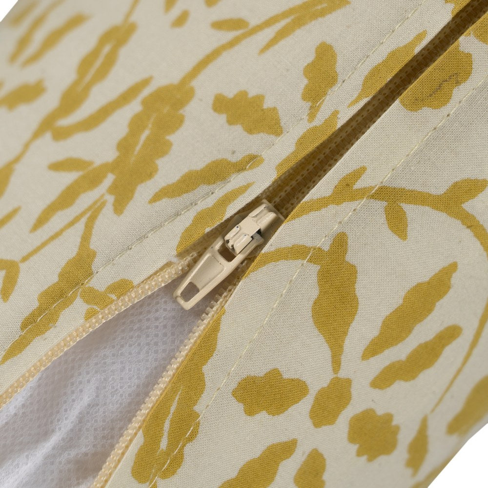 BEIGE-MUSTARD CUSHION 100% COTTON 50 X 30 CM