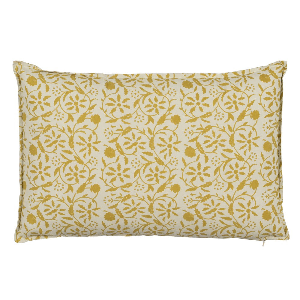 COJÍN BEIGE-MOSTAZA 100% ALGODÓN 60 X 40 CM