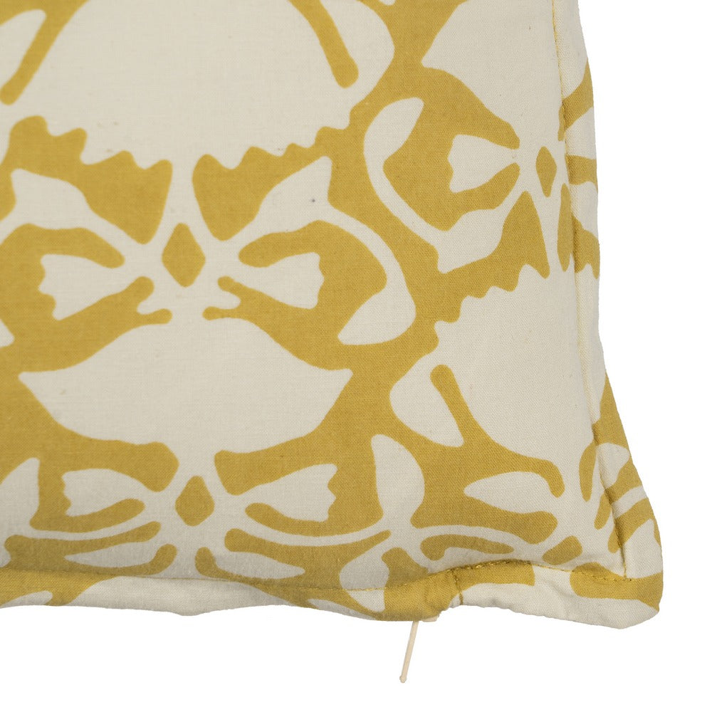 BEIGE-MUSTARD CUSHION 100% COTTON 50 X 30 CM