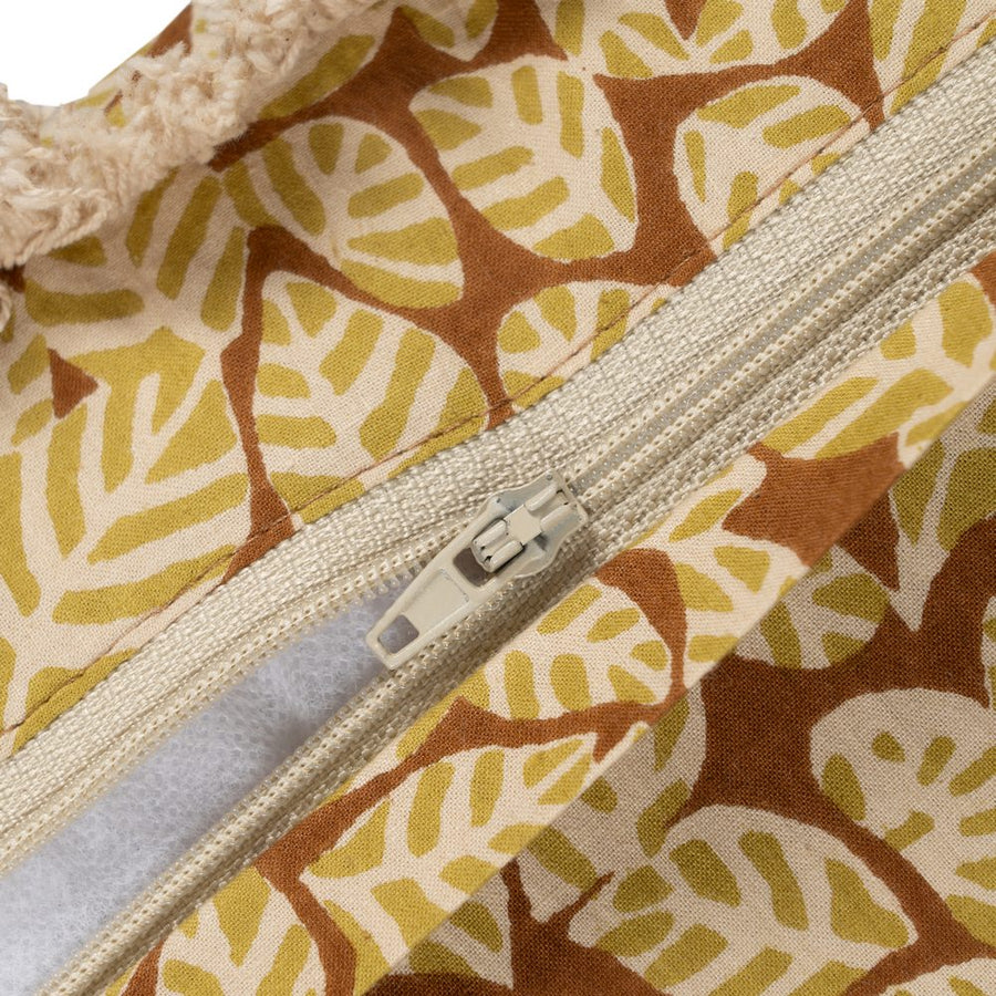 COJÍN BEIGE-MARRÓN 100% ALGODÓN 50 X 30 CM