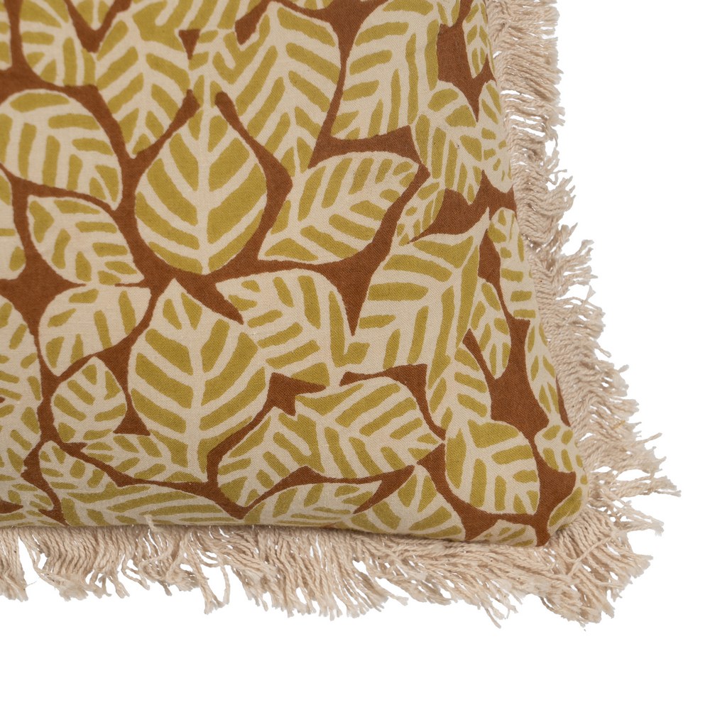 BEIGE-BROWN CUSHION 100% COTTON 50 X 50 CM