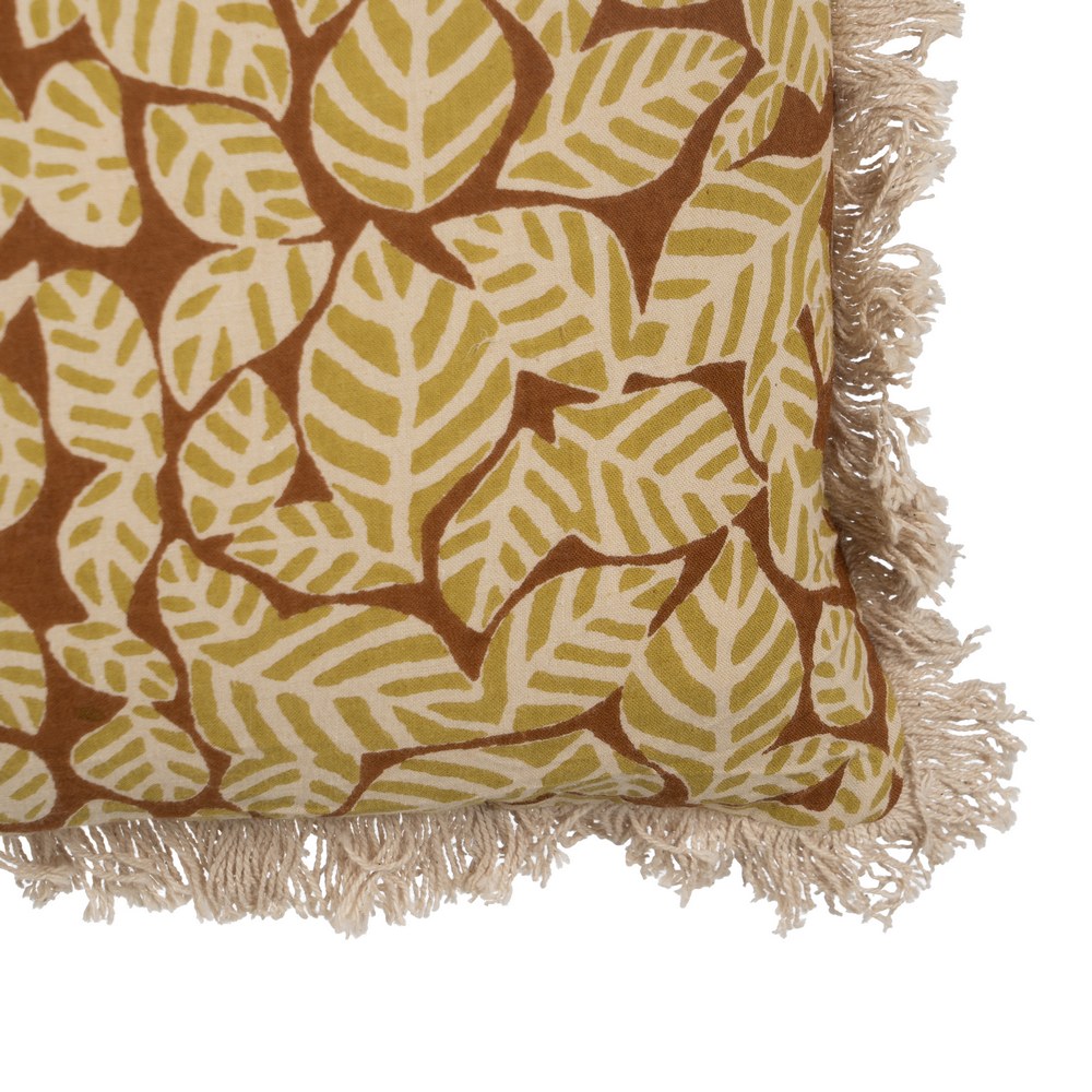 BEIGE-BROWN CUSHION 100% COTTON 60 X 40 CM