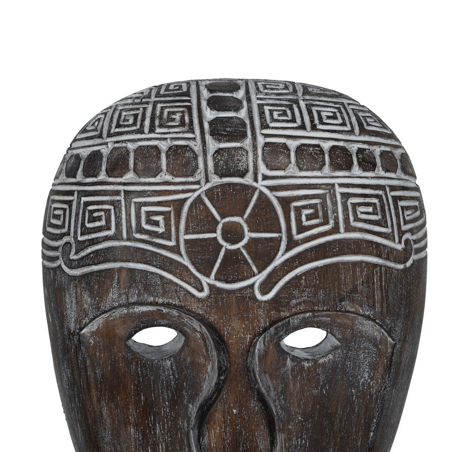 FIGURA MÁSCARA MADERA-HIERRO DECORACIÓN 24 X 12 X 46 CM