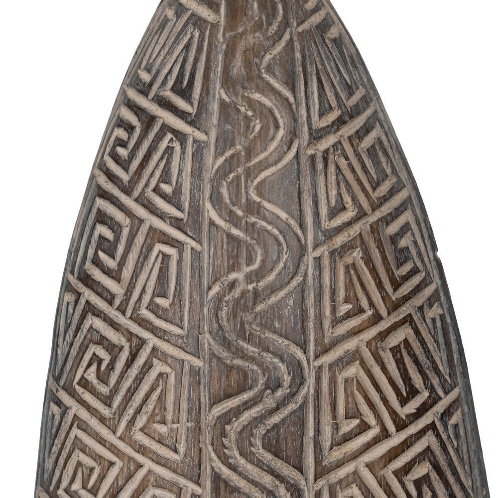WOODEN MASK DECORATION FIGURE 22 X 6 X 87 CM