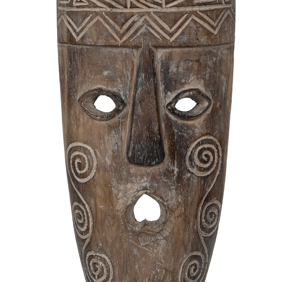 FIGURA MÁSCARA MADERA DECORACIÓN 22 X 6 X 87 CM