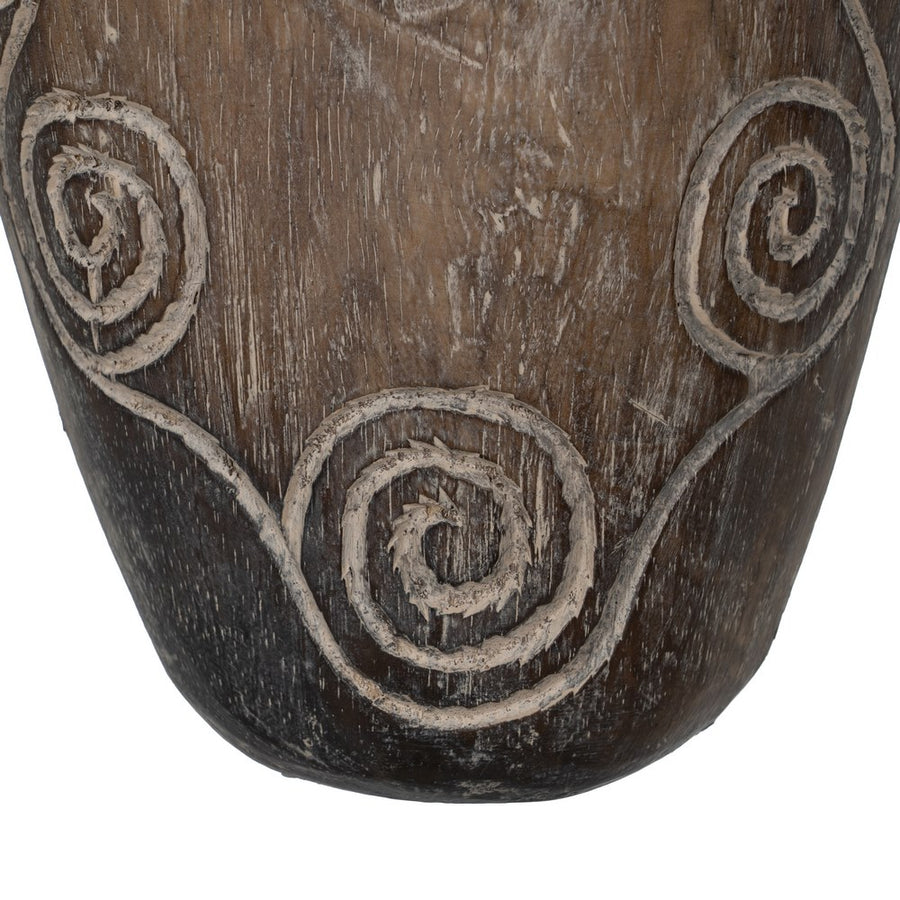WOODEN MASK DECORATION FIGURE 22 X 6 X 87 CM
