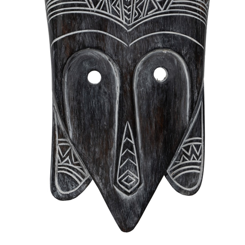 FIGURA MÁSCARA MADERA DECORACIÓN 24 X 5 X 80 CM
