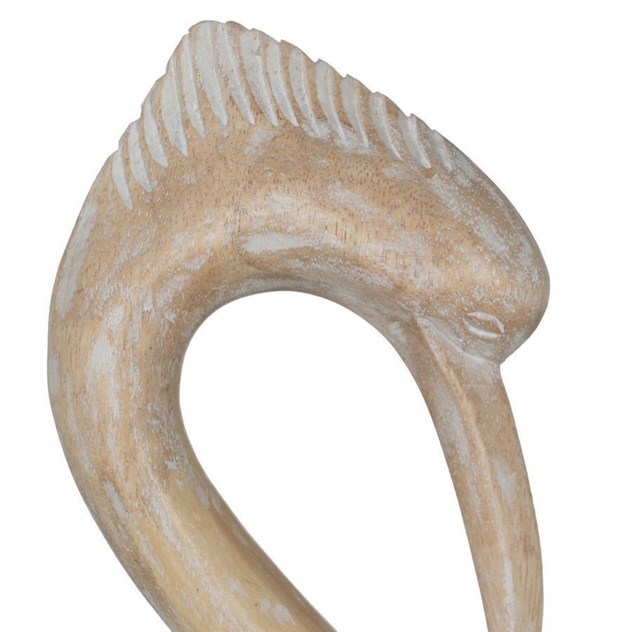 FIGURA GARZA MADERA-FIBRA NATURAL 20 X 10 X 62 CM