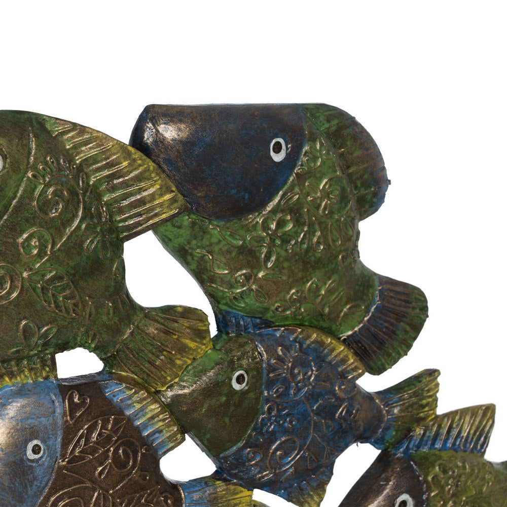FIGURA PECES MADERA DECORACIÓN 60 X 11,50 X 52 CM