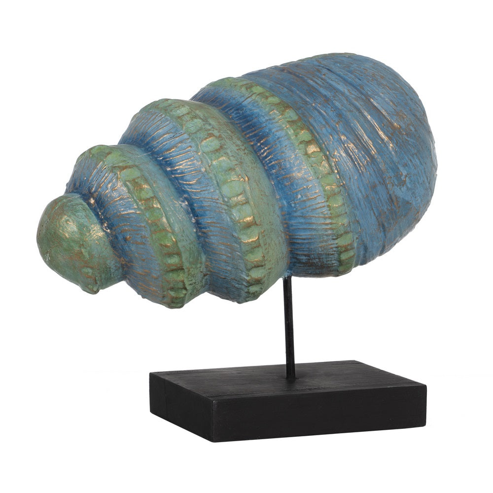 FIGURA CARACOLA MADERA-HIERRO DECORACIÓN 38 X 20 X 33 CM