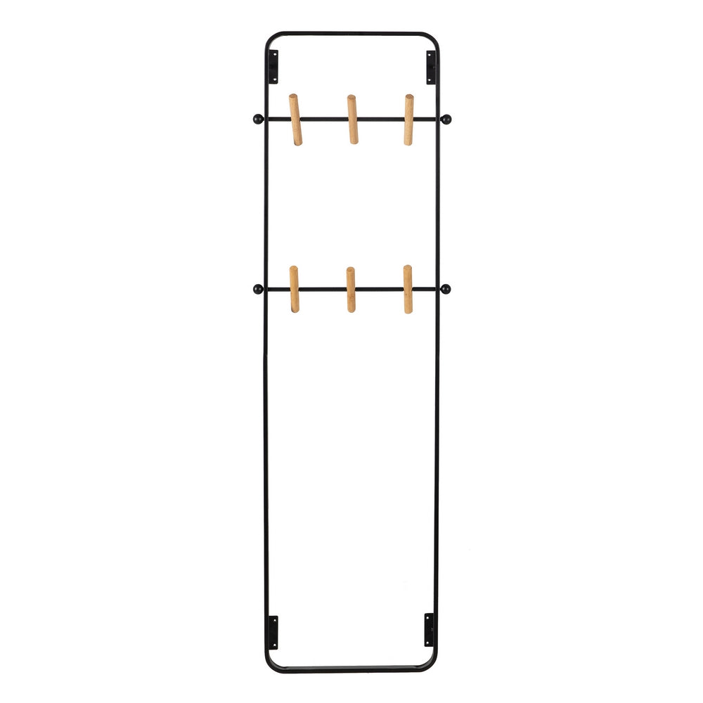 BLACK METAL DECORATIVE COAT RACK 45 X 7 X 150 CM