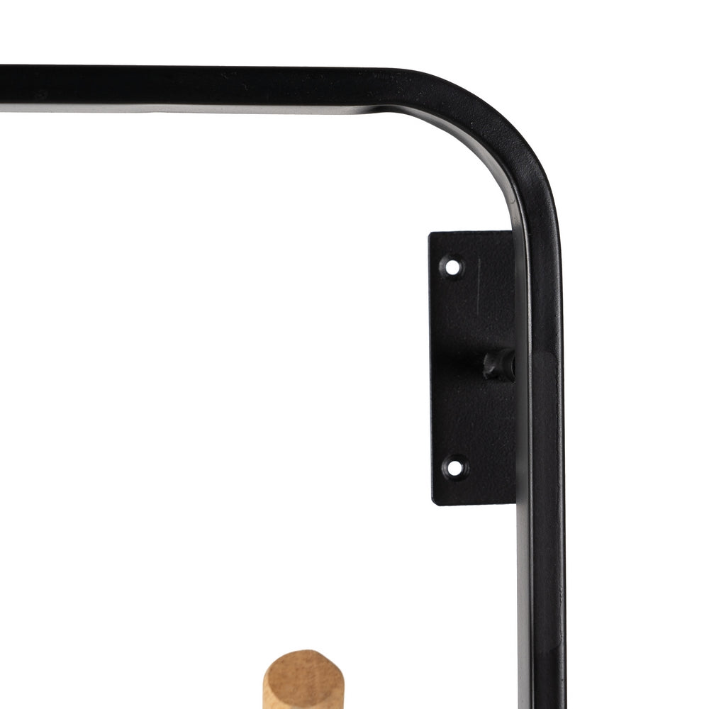 BLACK METAL DECORATIVE COAT RACK 45 X 7 X 150 CM