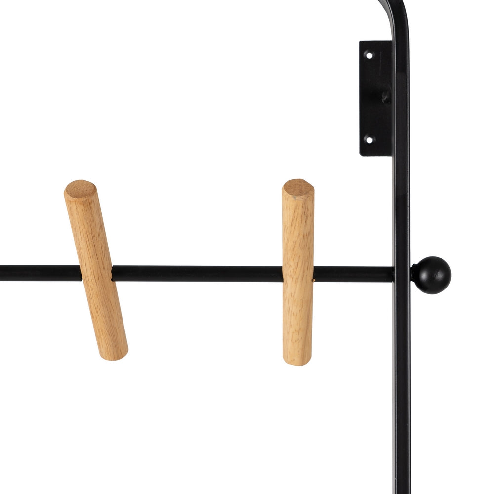 BLACK METAL DECORATIVE COAT RACK 45 X 7 X 150 CM