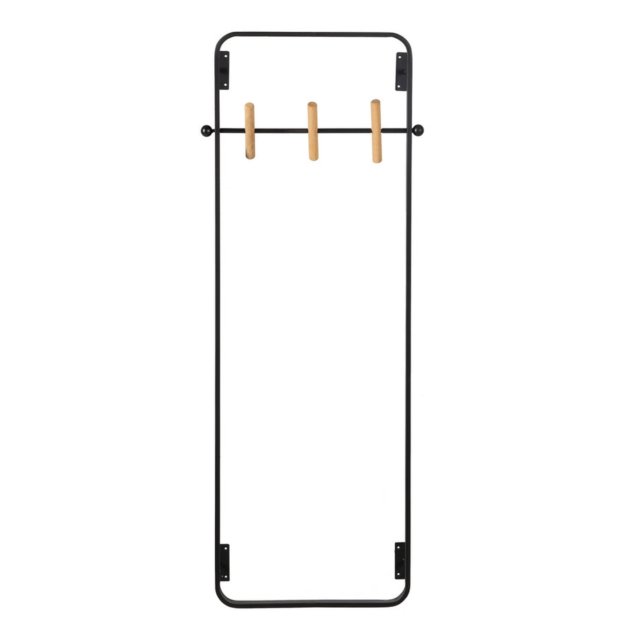 BLACK METAL COAT RACK DECORATION 45 X 7 X 120 CM