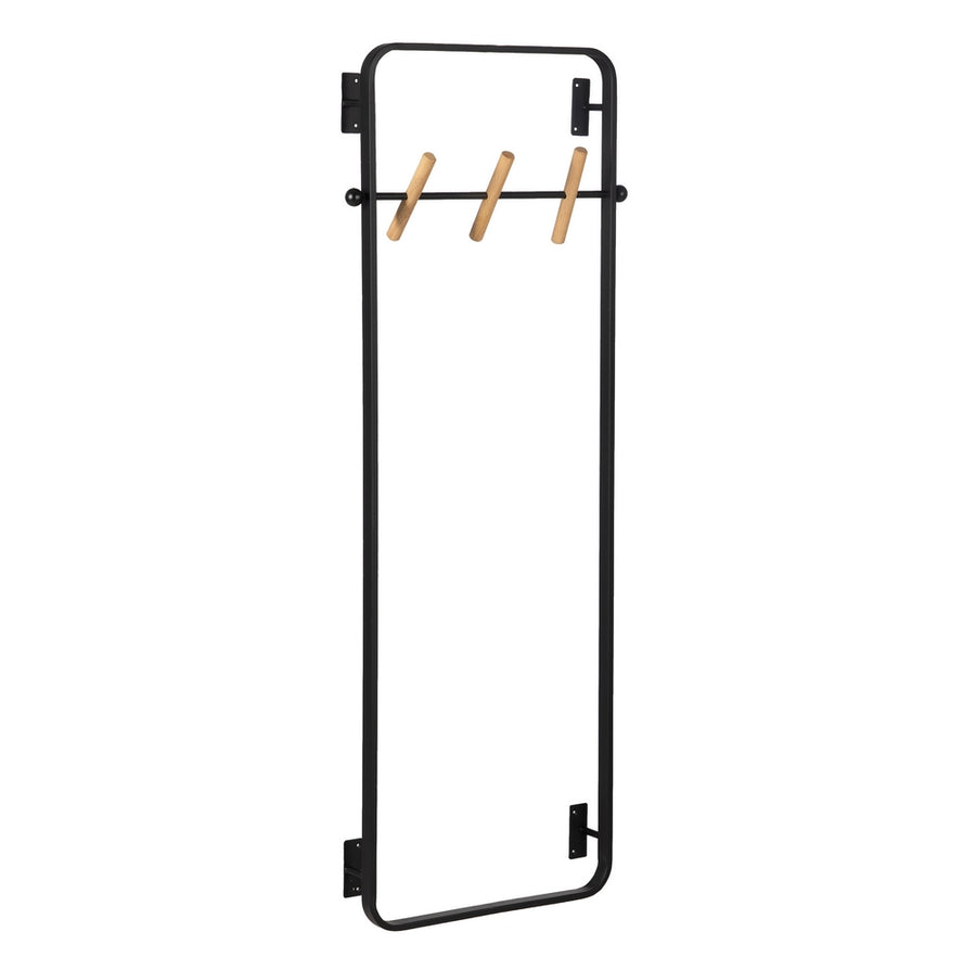 BLACK METAL COAT RACK DECORATION 45 X 7 X 120 CM