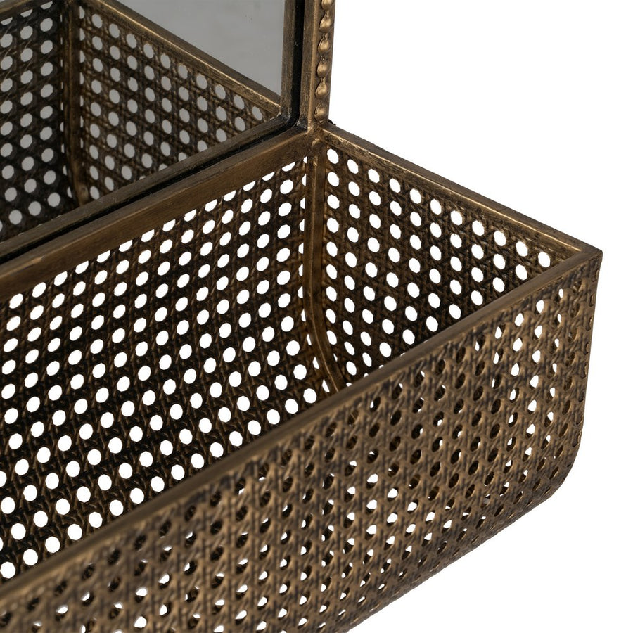 ESPEJO ORO ENVEJECIDO METAL-CRISTAL 47 X 17,50 X 53 CM