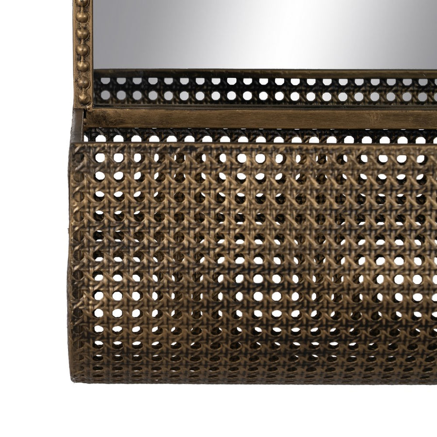 ESPEJO ORO ENVEJECIDO METAL-CRISTAL 47 X 17,50 X 53 CM