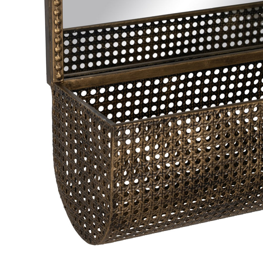 ESPEJO ORO ENVEJECIDO METAL-CRISTAL 47 X 17,50 X 53 CM