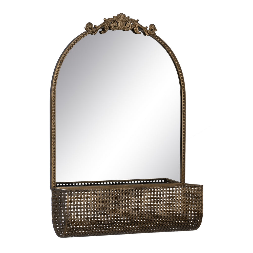 ESPEJO ORO ENVEJECIDO METAL-CRISTAL 47 X 17,50 X 53 CM