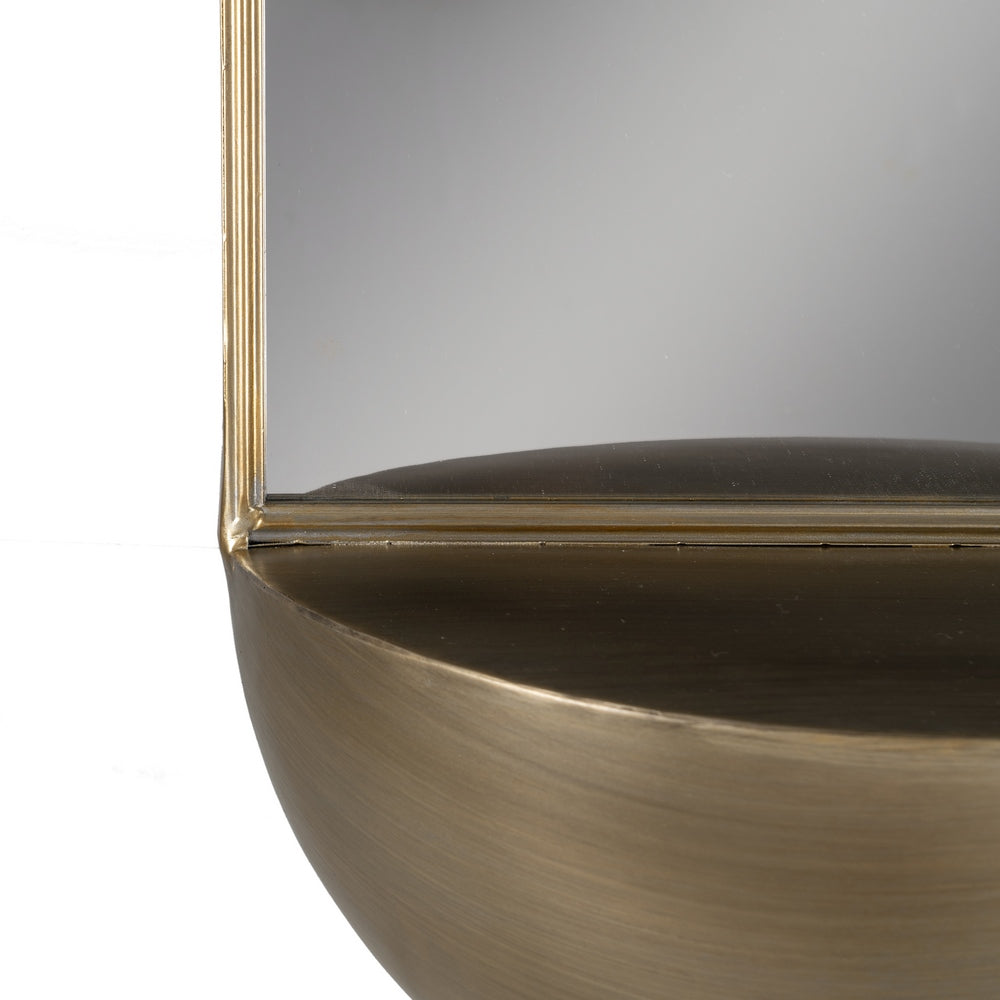 ESPEJO ORO ENVEJECIDO METAL-CRISTAL 40 X 20 X 37 CM