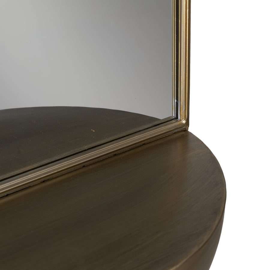 ESPEJO ORO ENVEJECIDO METAL-CRISTAL 40 X 20 X 37 CM