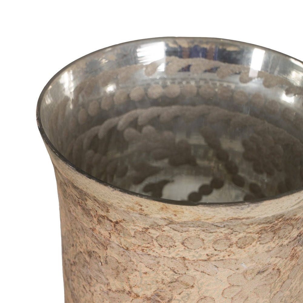 CANDLE HOLDER WHITE OXIDE GLASS 15 X 15 X 17 CM