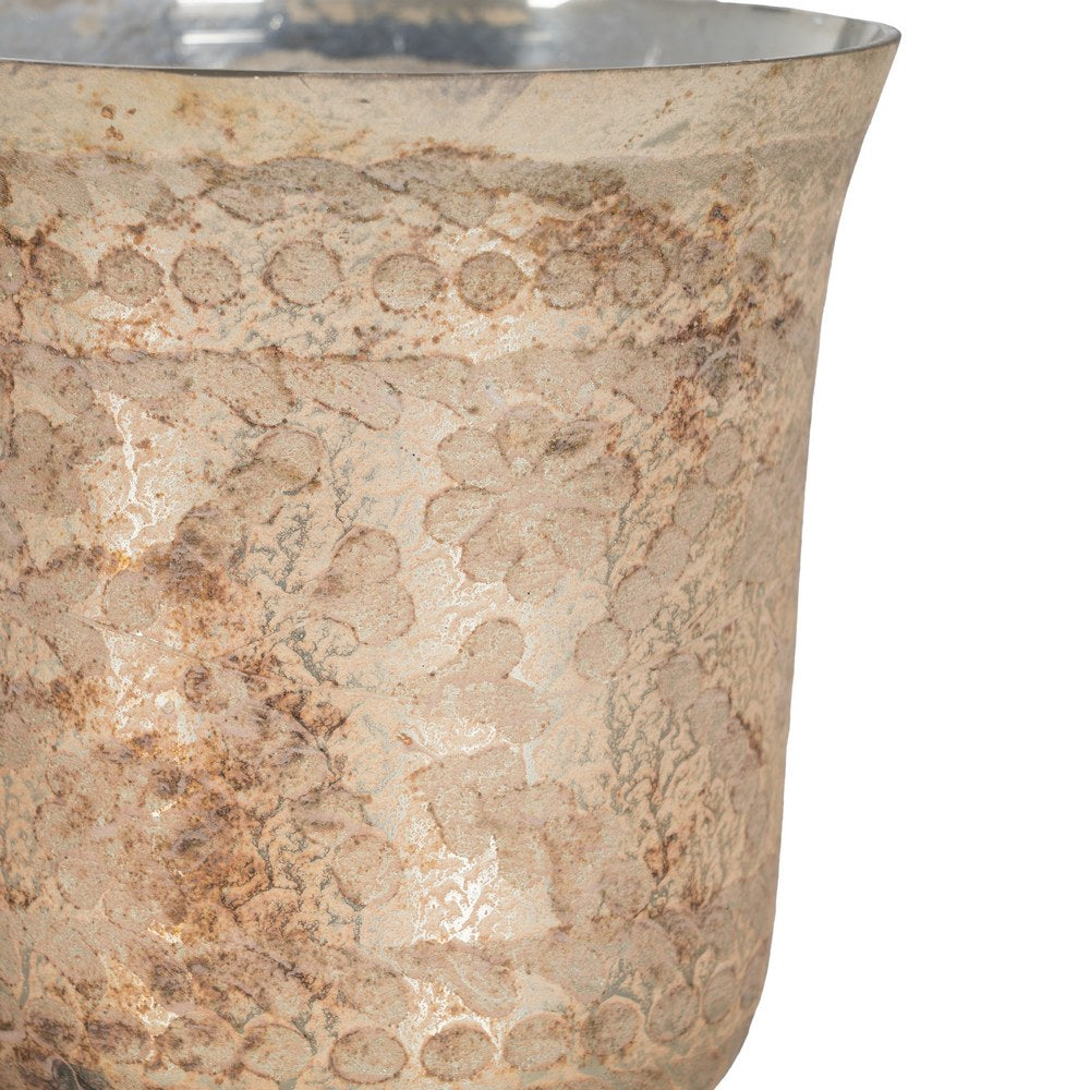 CANDLE HOLDER WHITE OXIDE GLASS 15 X 15 X 17 CM