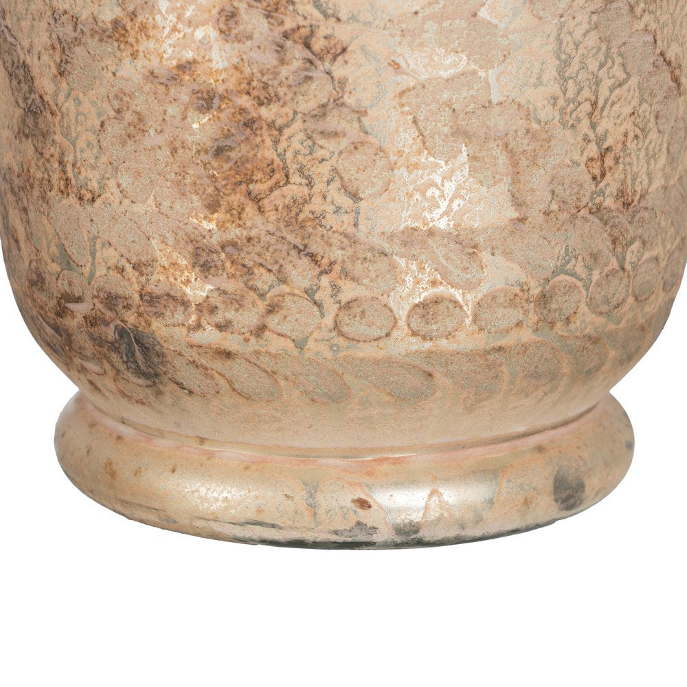 CANDLE HOLDER WHITE OXIDE GLASS 15 X 15 X 17 CM