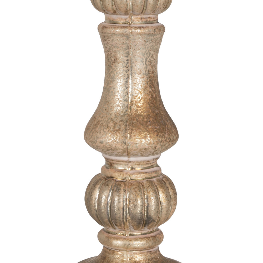 WHITE RUST CANDLE HOLDER 13 X 13 X 31 CM