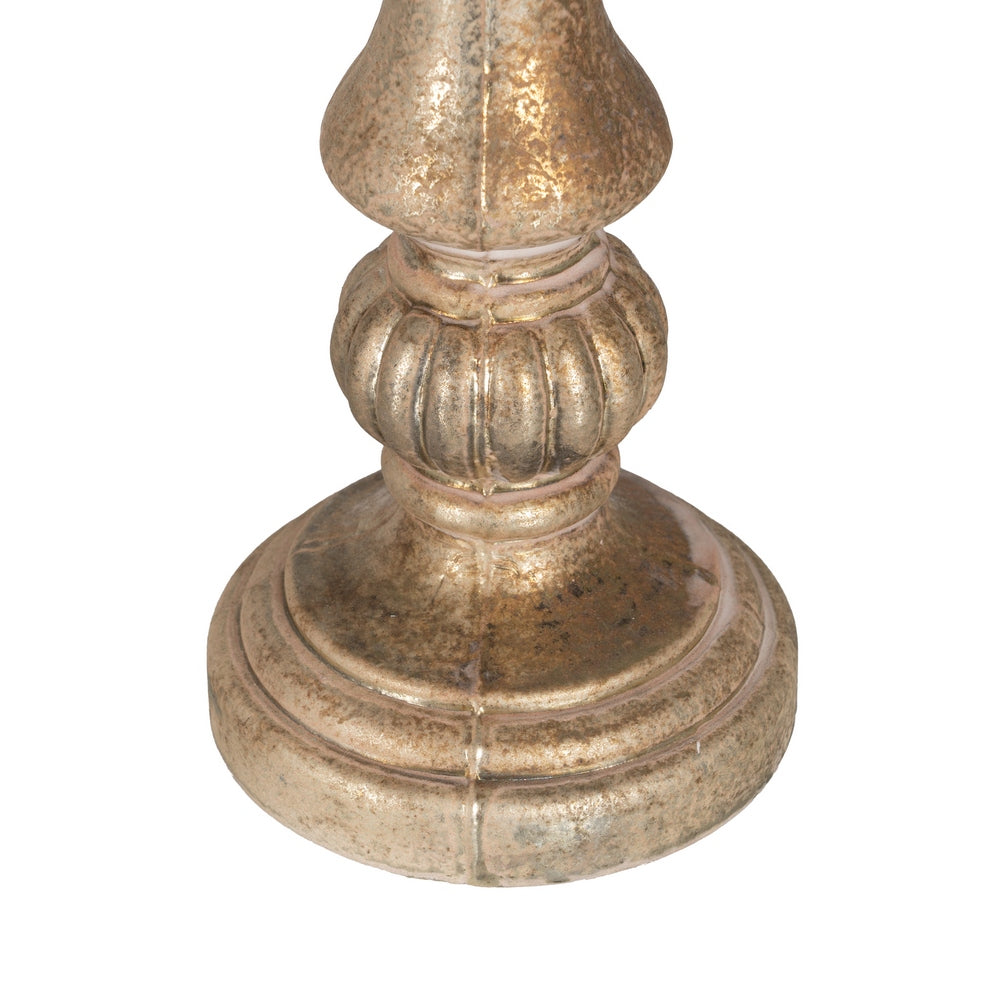WHITE RUST CANDLE HOLDER 13 X 13 X 31 CM