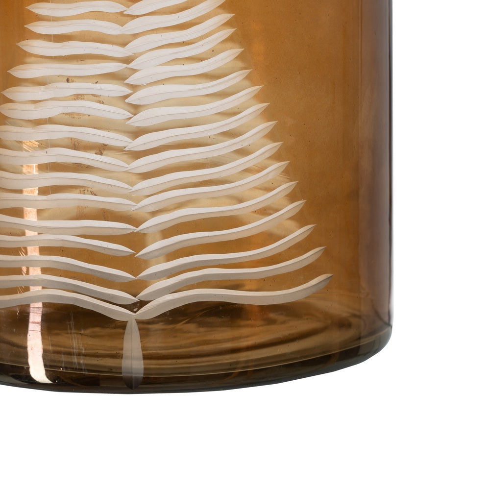 BROWN CANDLE HOLDER GLASS DECORATION 15 X 15 X 20 CM