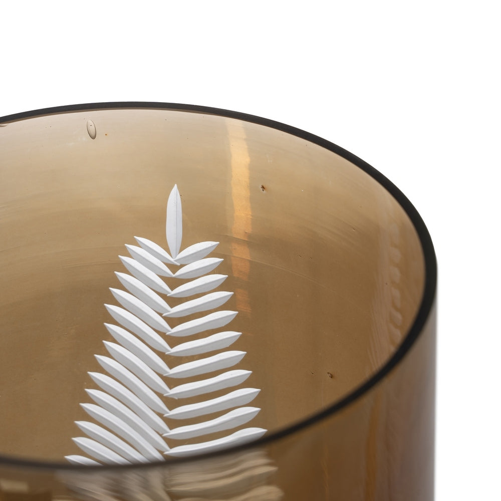 BROWN CANDLE HOLDER GLASS DECORATION 15 X 15 X 25 CM