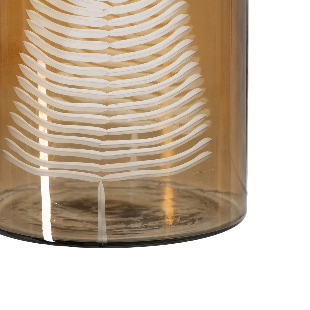 BROWN CANDLE HOLDER GLASS DECORATION 15 X 15 X 25 CM