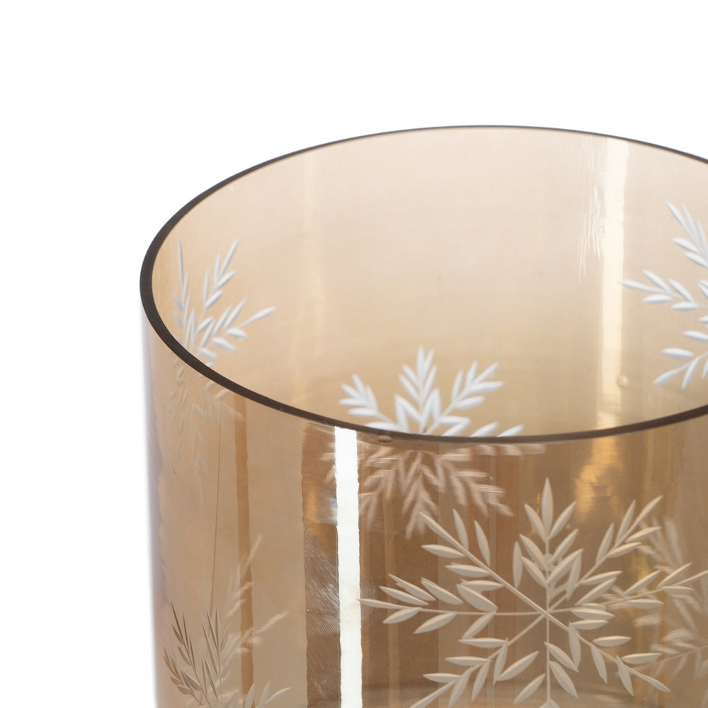 PORTAVELAS MARRÓN CRISTAL DECORACIÓN 15 X 15 X 15 CM