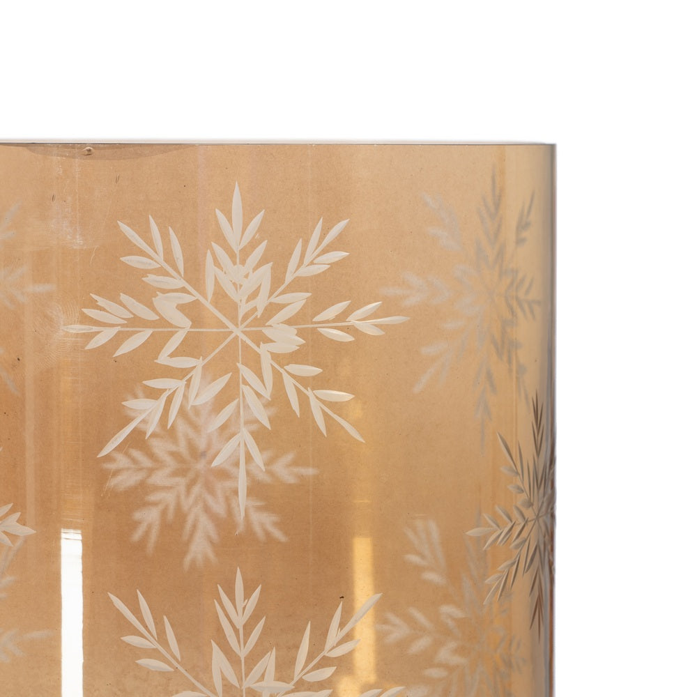 PORTAVELAS MARRÓN CRISTAL DECORACIÓN 15 X 15 X 15 CM