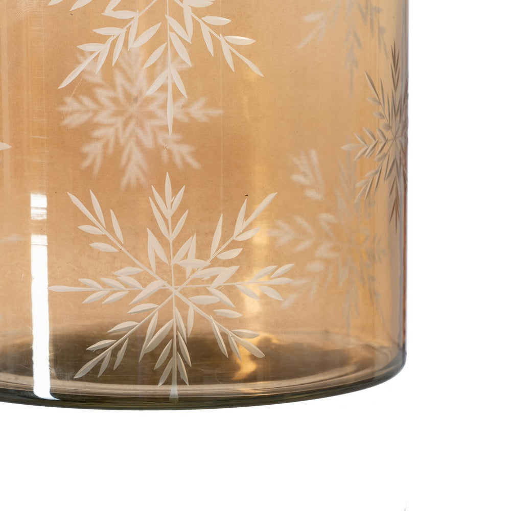 PORTAVELAS MARRÓN CRISTAL DECORACIÓN 15 X 15 X 15 CM