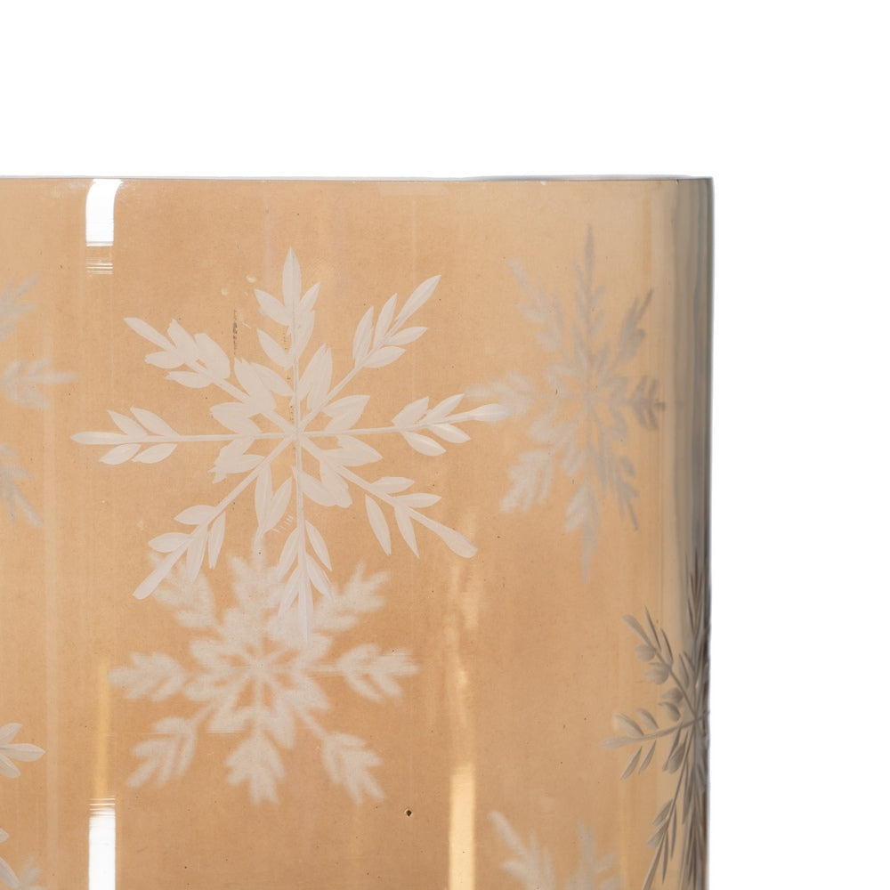PORTAVELAS MARRÓN CRISTAL DECORACIÓN 15 X 15 X 20 CM