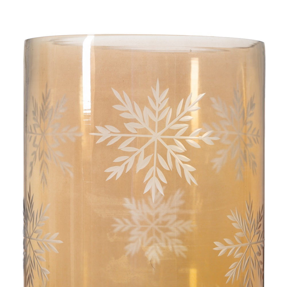 PORTAVELAS MARRÓN CRISTAL DECORACIÓN 15 X 15 X 25 CM