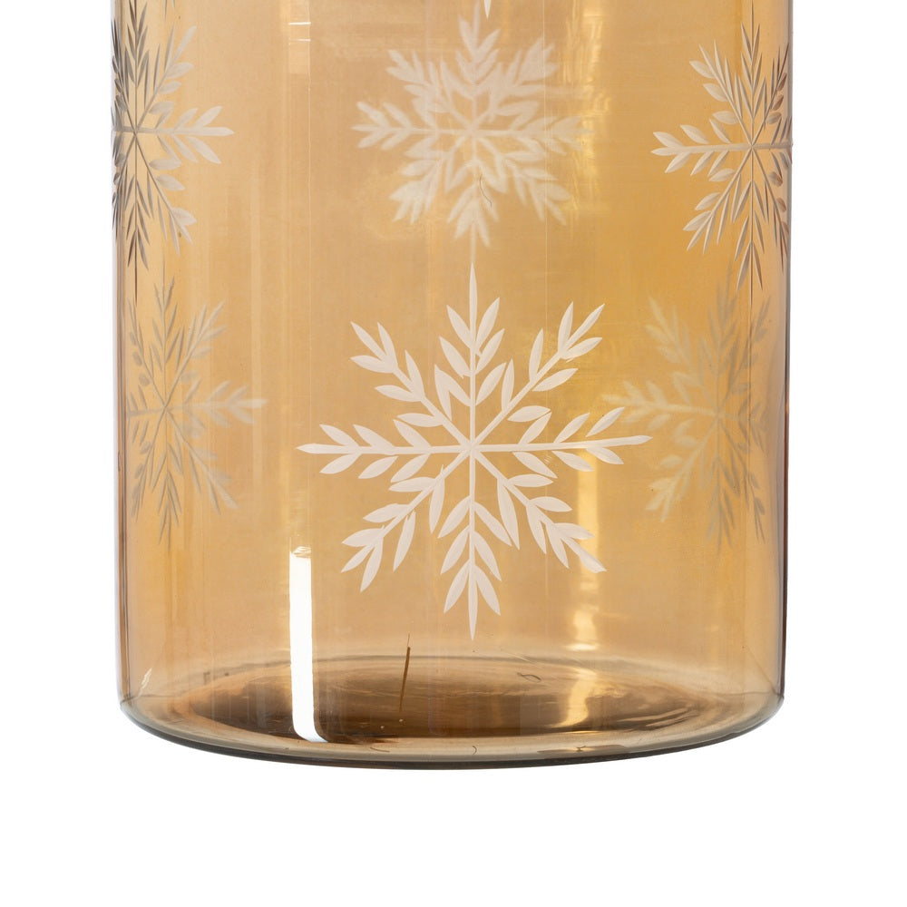 PORTAVELAS MARRÓN CRISTAL DECORACIÓN 15 X 15 X 25 CM