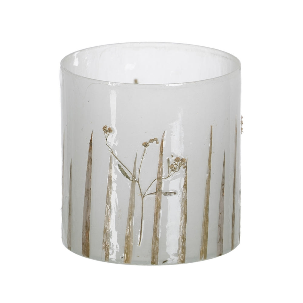 CANDLE HOLDER GREY-GOLD GLASS DECORATION 15 X 15 X 15 CM