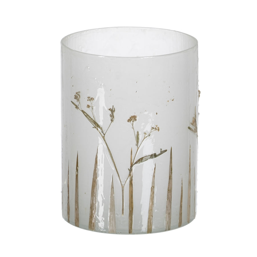 GREY-GOLD CANDLE HOLDER GLASS DECORATION 15 X 15 X 20 CM