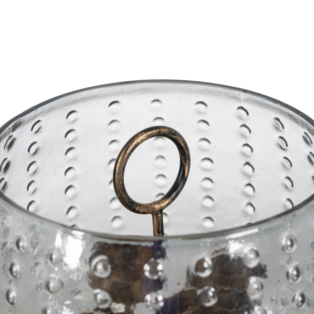 GREY CANDLE HOLDER GLASS DECORATION 18 X 18 X 16 CM