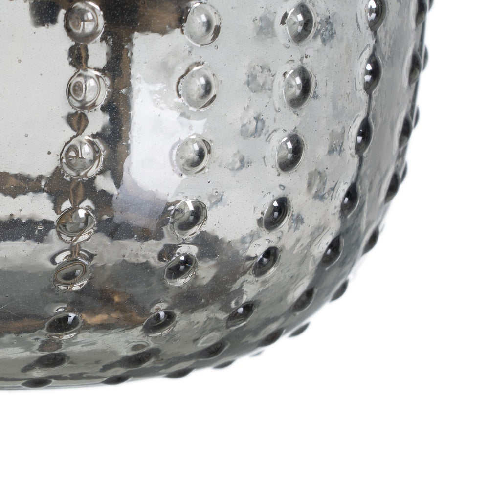 GREY CANDLE HOLDER GLASS DECORATION 18 X 18 X 16 CM