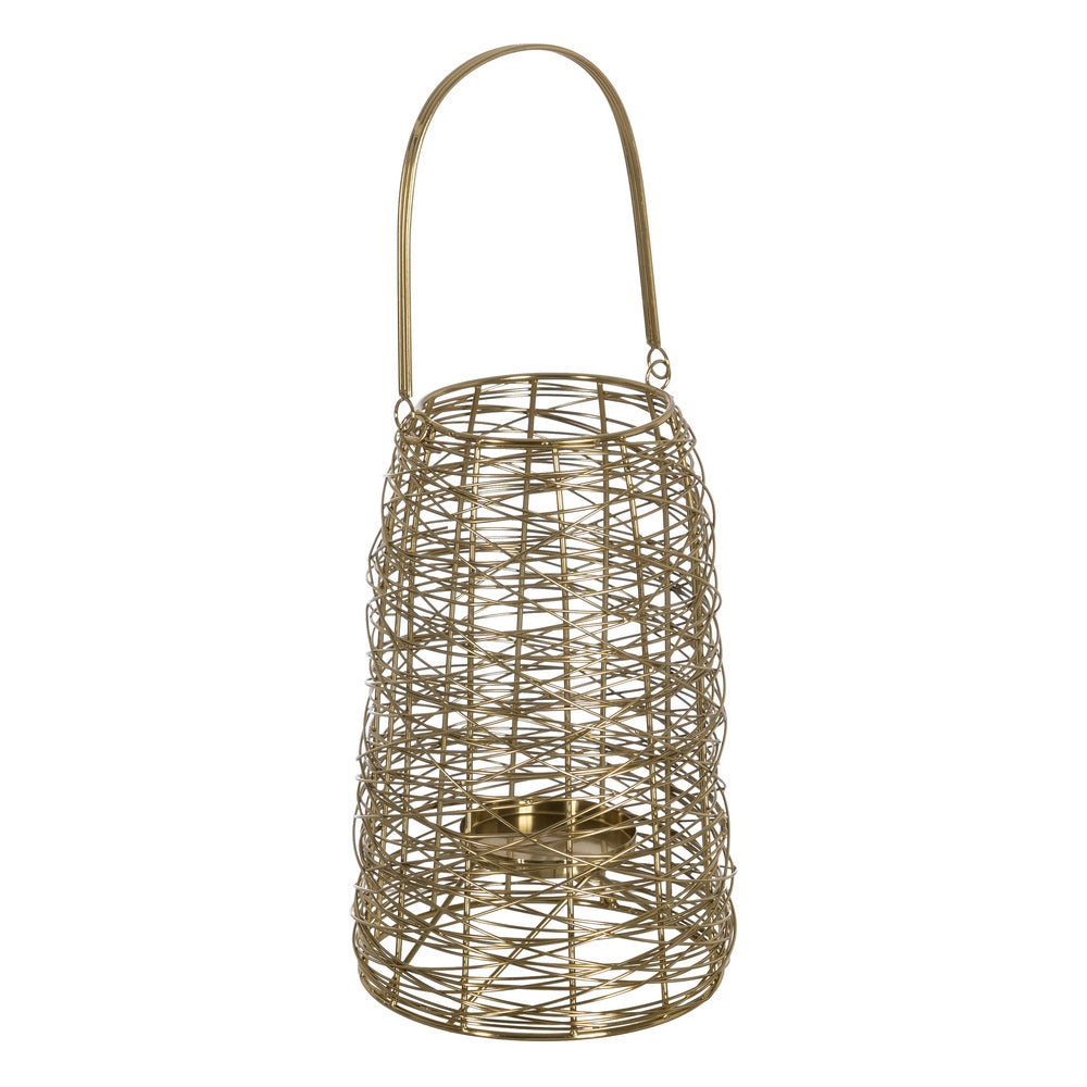 PORTAVELAS DORADO ACERO INOXIDABLE 19 X 20 X 31,50 CM
