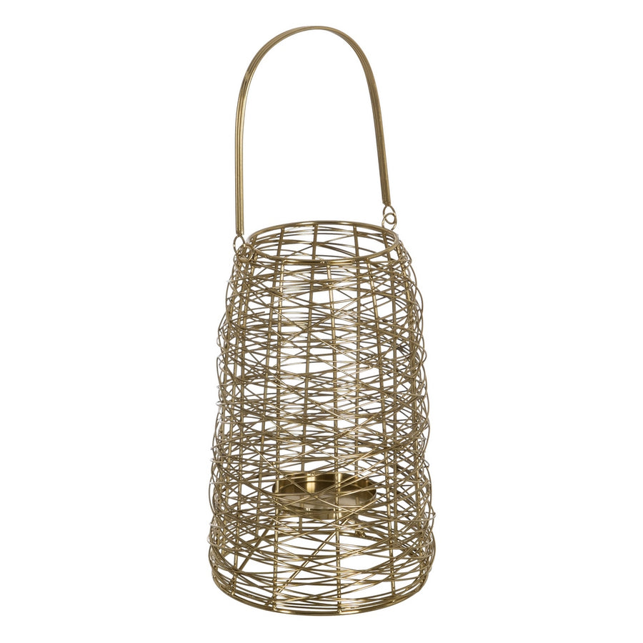 PORTAVELAS DORADO ACERO INOXIDABLE 19 X 20 X 31,50 CM