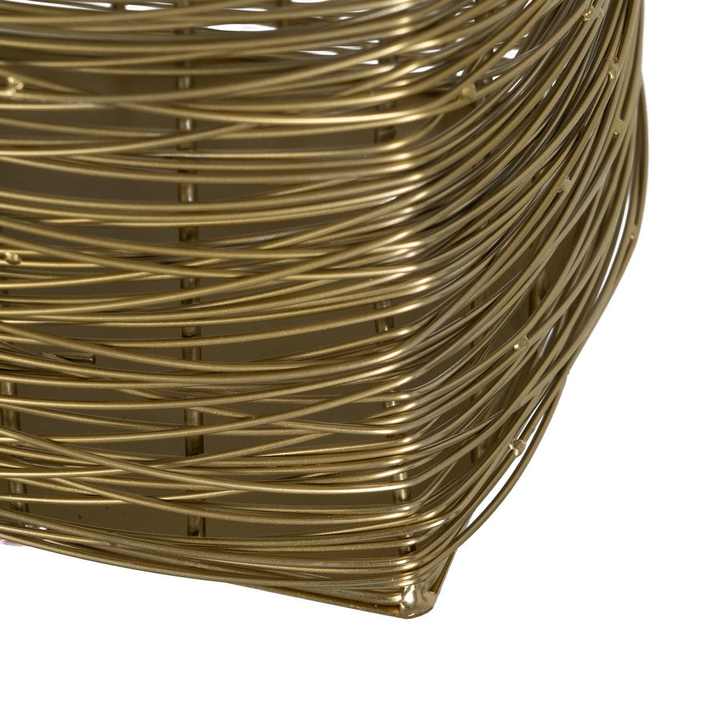 JARRÓN DORADO ACERO INOXIDABLE 12,50 X 12,50 X 20 CM