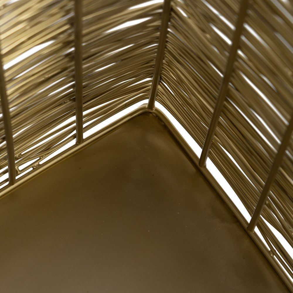 JARRÓN DORADO ACERO INOXIDABLE 15 X 15 X 20 CM