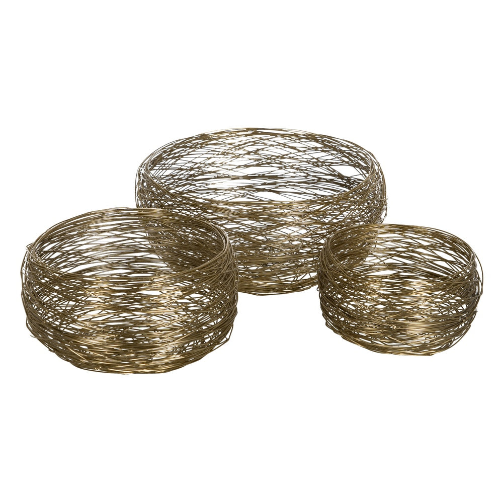 GOLDEN STAINLESS STEEL DECORATIVE BOWL 27 X 27 X 16 CM