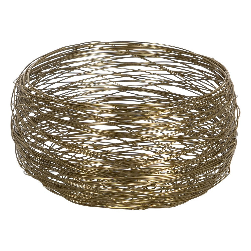GOLDEN STAINLESS STEEL DECORATIVE BOWL 27 X 27 X 16 CM